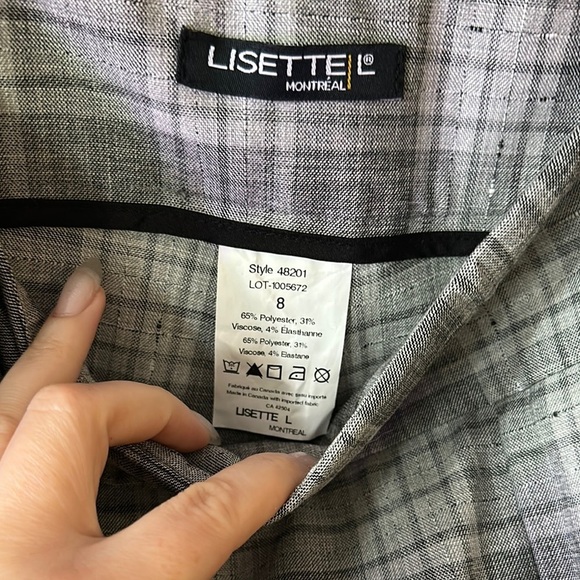 LISETTE | Gray Plaid Trousers Size 8 - Picture 5 of 10